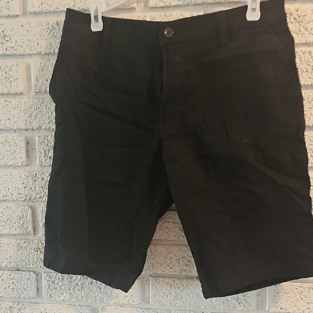Classic Black Men's Flat Front Shorts